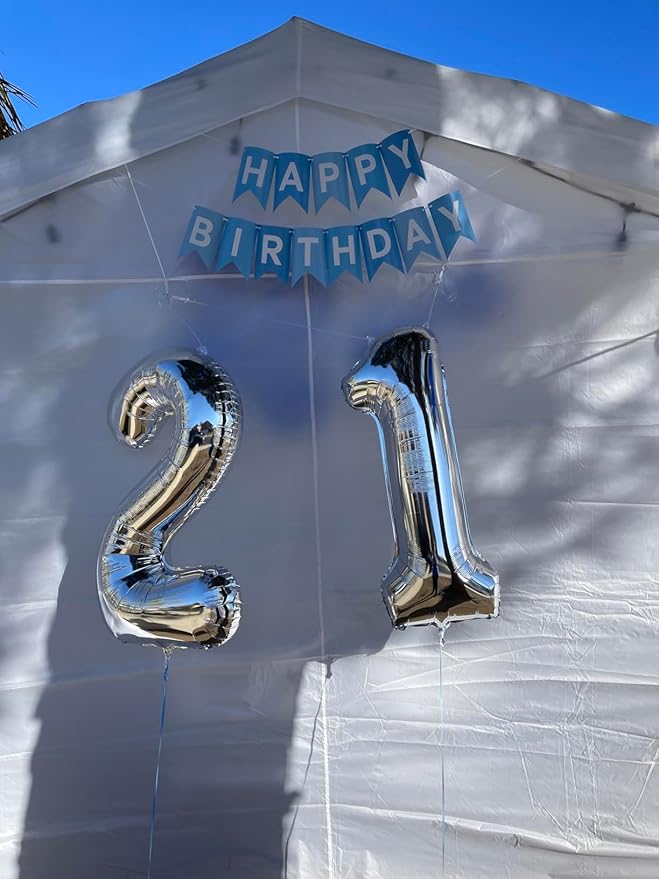 Silver 12 Frozen Birthday Balloons Numbers, 12 Balloon Number for Girl Boy Baby Shower, Balloon Number 40 Inch for 12 21 Graduation Party Wedding Anniversaries Celebration