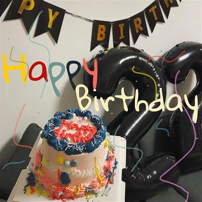 Big 23 Balloons Number, 40 Inch 32 Balloon for Women Men, Black Number Ballons for Birthday, Party, Wedding, Anniversaries, Celebration Party, Graduation