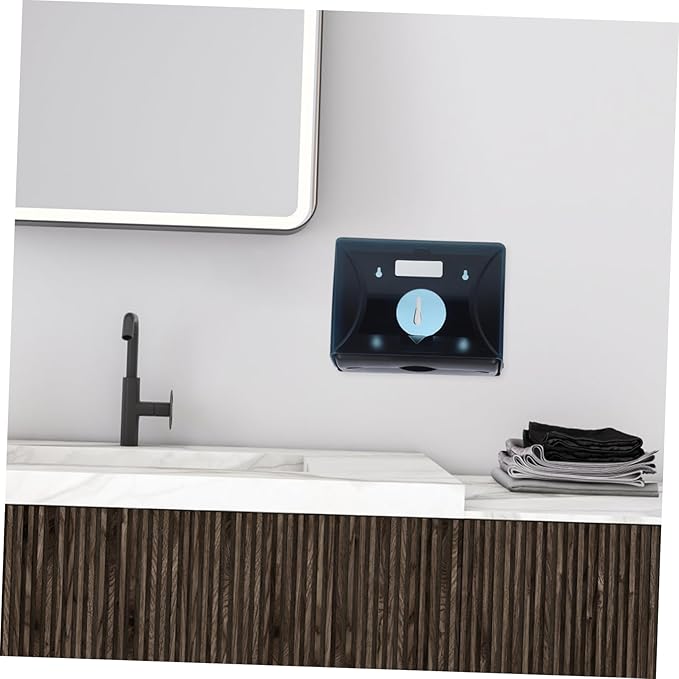 SOLUSTRE Wall-Mounted Paper Towel Dispenser Dark Multi-Towel Holder for Kitchen Bathroom and Office Space-Saving Touchless Paper Tissue Holder Capacity for Easy Access