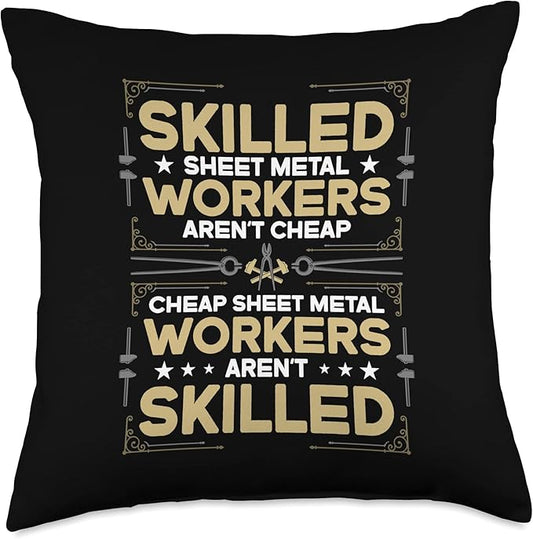 Skilled Sheet Metal Fabricate Products Sheet Metal Worker Throw Pillow