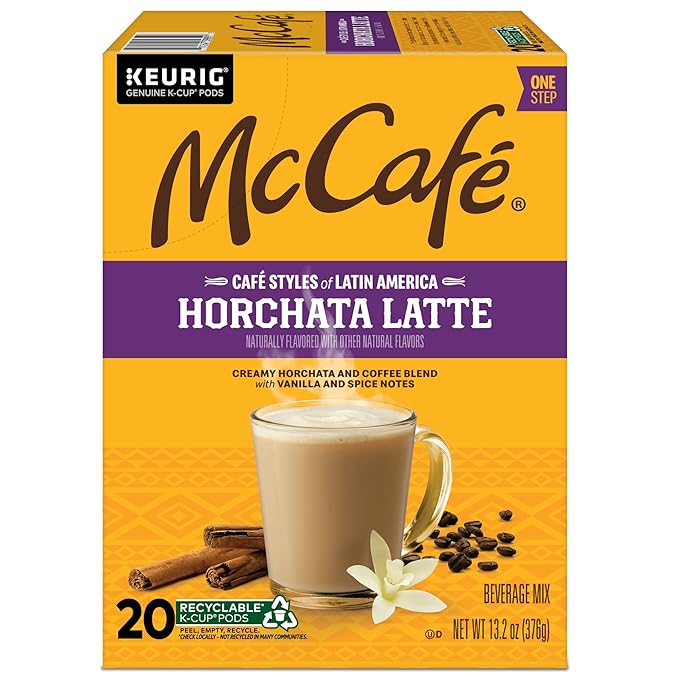 McCafe Cafe Styles of Latin America Horchata Latte, Keurig Single Serve K-Cup Coffee Pods, 20 Count (Pack of 1)