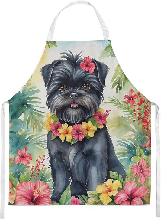 Caroline's Treasures Affenpinscher Luau Apron Cooking Kitchen Server Baking Crafts Gardening for Adult Women Men, Unisex, Large, Multicolor