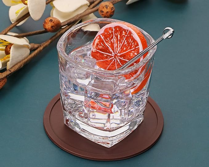 ONLYKXY 3 Pieces 3.93 Inch Silicone Coasters, Round Coasters for Drinks, Beverage Coffee Tea Coaster (Iron Red)