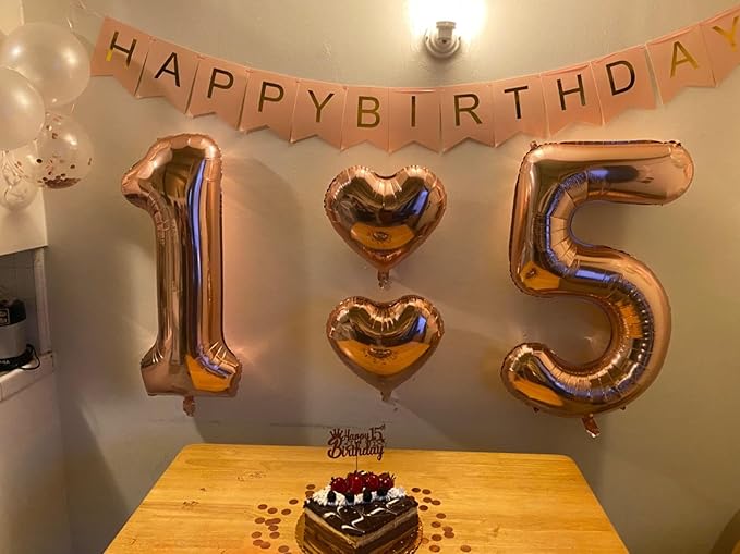50 Balloon Number, Rose Gold Balloons 40 Inch Birthday Decorations for 50th, Big Digital Balloons for Wedding, Anniversaries, Celebration Party, Graduation, Photo Prop