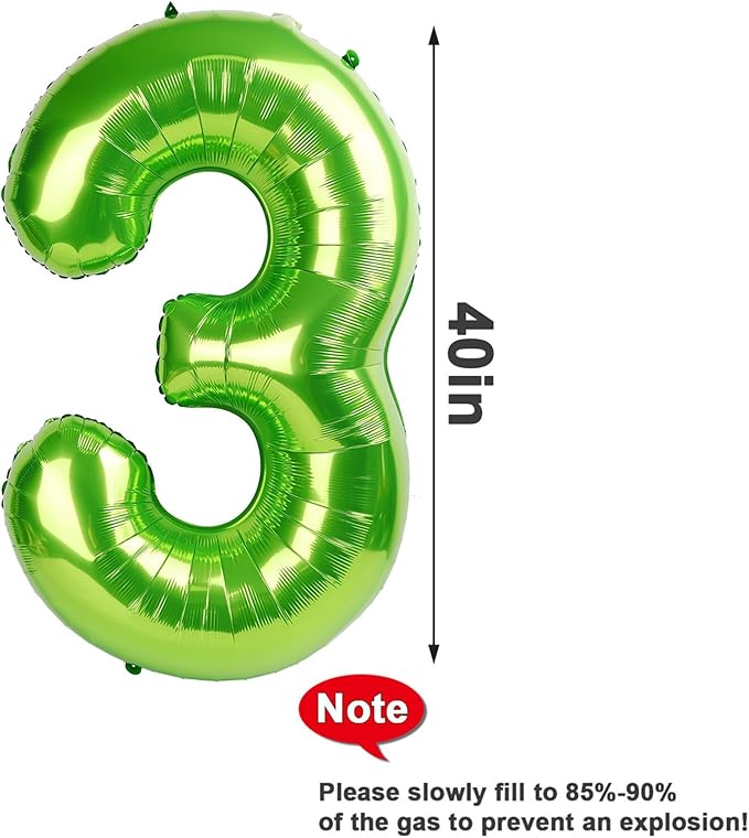 Numbers Balloon 3, 40 Inch Large Light Green Balloon for Three Year Old Birthday Decor, 3 13 30 31 Birthday Party Decorations for Wedding Supplies