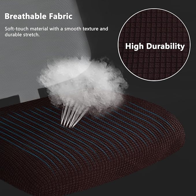 Newfashion Office Chair Seat Cover Universal Fit Stretch Washable Slipcover Protector for Desk Swivel Computer Chair (Coffee)