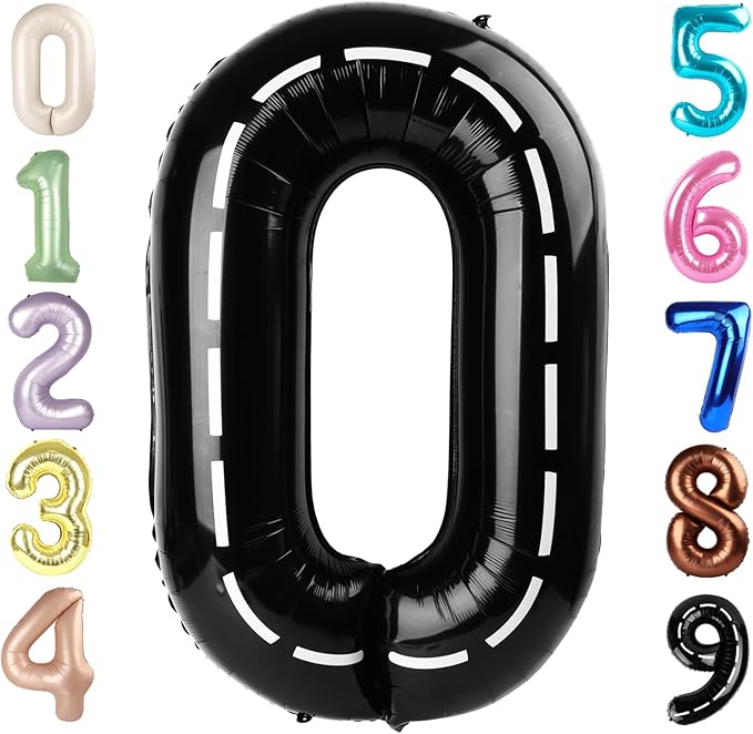 Number 0 Balloons 40 Inch Line Black Number Balloons for 10 20 30 40 50 60 70 80 90 100 Numbers Balloon Birthday Decorations Wedding Event Baby Shower