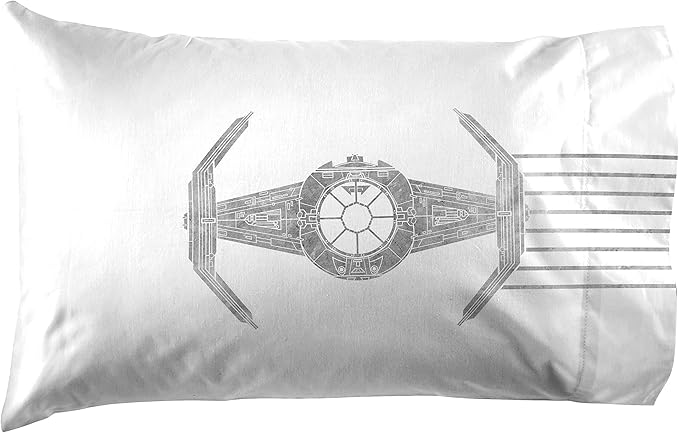 Jay Franco Kids Sheet Set with Fitted, Flat Sheets & Pillow Cover - Ultra-Soft Bedding with Pillowcase for Room Decor, White - Star Wars, 4 Piece Queen