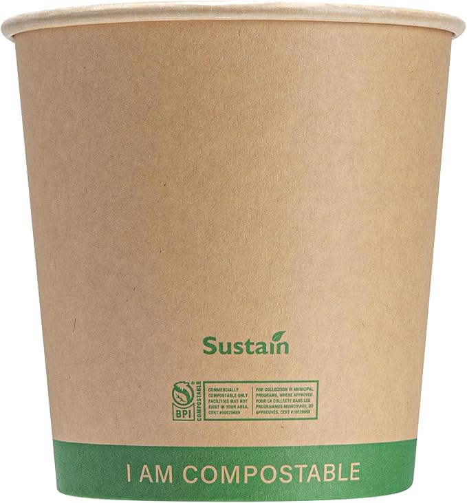 Restaurantware Paper Soup Containers 25 Pack Of 24 oz Disposable Kraft To Go Hot Soup Serving Bowls BPI-Certified Compostable Leakproof Stackable Food Containers For Noodles, Pasta And Desserts