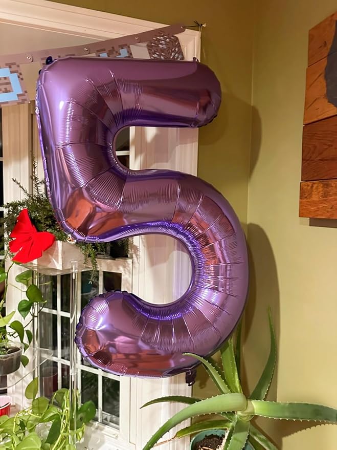 40 Inch Purple Numbers 9 Balloon, Balloons Decorations for 9 19 90 Birthday Party, Engagement, Wedding, Graduations, Photo Shoot Supplies