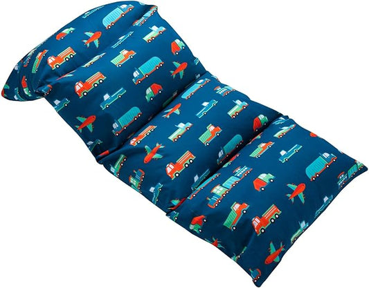 Wildkin Kids Pillowcase Lounger Cover – Travel-Friendly Sleepover Lounger, Fits Standard Pillows (Pillows Not Included), Soft Cotton Blend, Fun Patterns for Boys & Girls - Transportation
