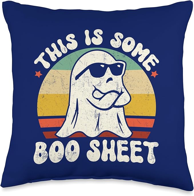 Funny Halloween Ghost Costume. This is Some Boo Sheet Throw Pillow
