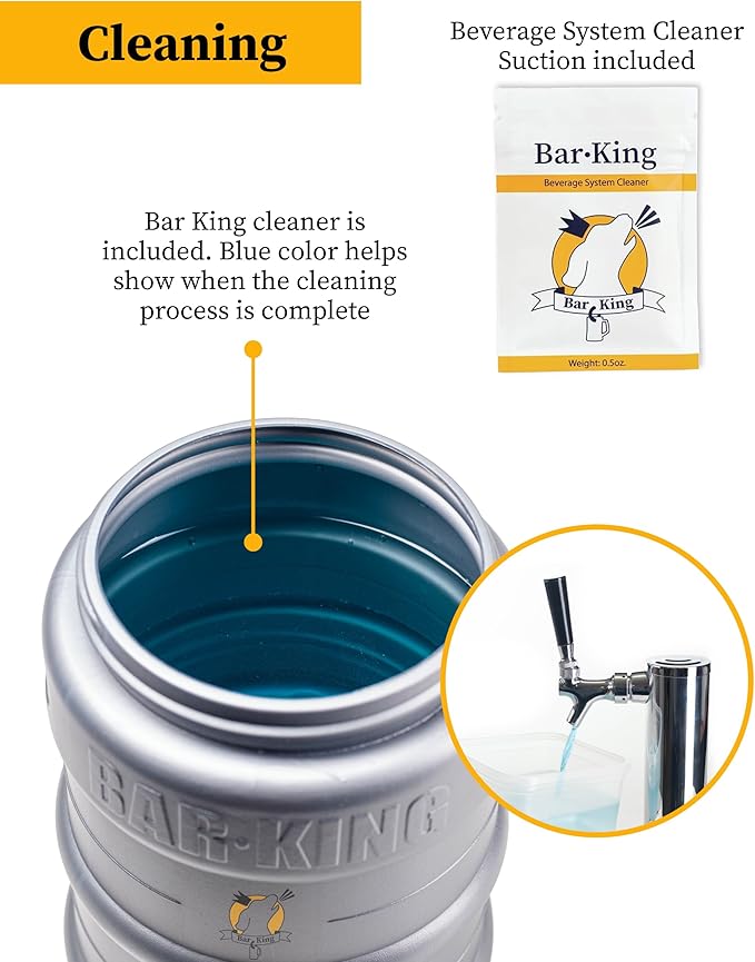 Bar-King Quick-Connect Kegerator Beer Line Cleaning kit. Now Clean Your Beer Lines as Easily as Changing a Keg. (Includes Cleaning Powder)