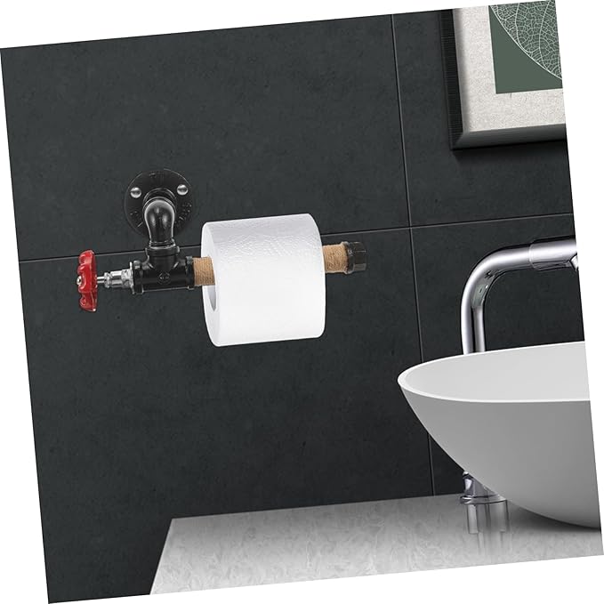 Operitacx Wall Mount Paper Towel Holder Vintage Industrial Style Pipe Towel Rack for Bathroom Kitchen Rustic Storage for Tissue and Items Durable and Stylish Design