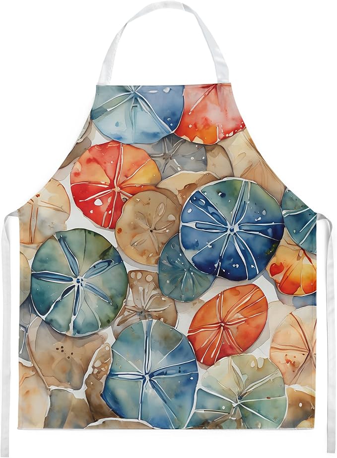 Caroline's Treasures Sand Dollars Apron Cooking Kitchen Server Baking Crafts Gardening for Adult Women Men, Unisex, Large, Multicolor