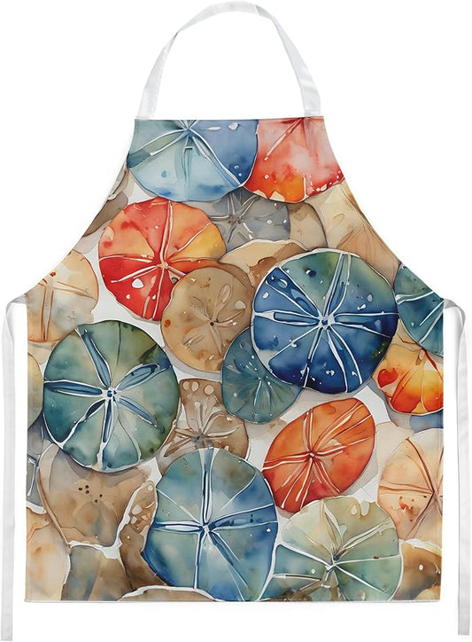 Caroline's Treasures Sand Dollars Apron Cooking Kitchen Server Baking Crafts Gardening for Adult Women Men, Unisex, Large, Multicolor