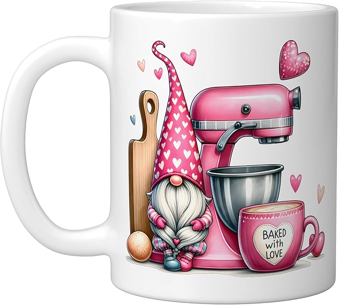 Baker Cute Baking Pastry Chef Bake Love Bakery Owner Ceramic Mug, White
