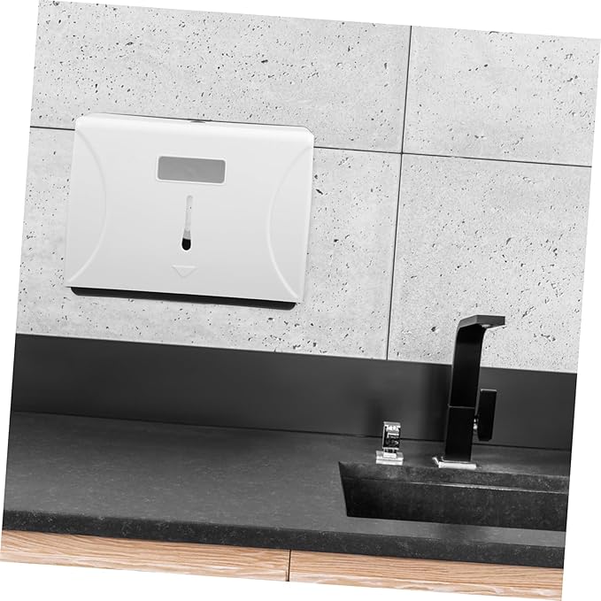 Cabilock Wall Mounted Paper Towel Dispenser High Capacity Touchless Hand Towel Holder for Commercial Use Bathrooms and Kitchens Versatile White Design for Easy Access and Space Saving