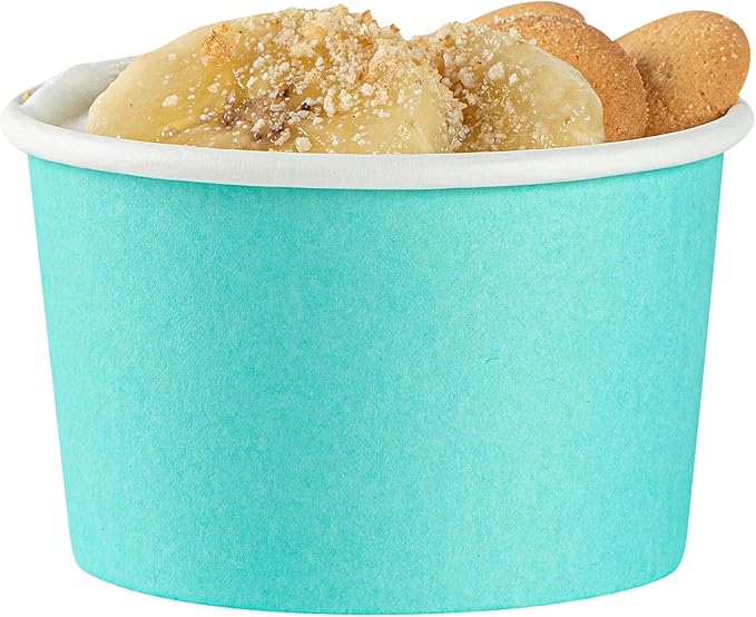 Restaurantware Blue 50 Count To Go Cup Disposable 3 x 3 x 1.8 Inches Paper Mini Cup Grease-Resistant Cup Recyclable Durable Design