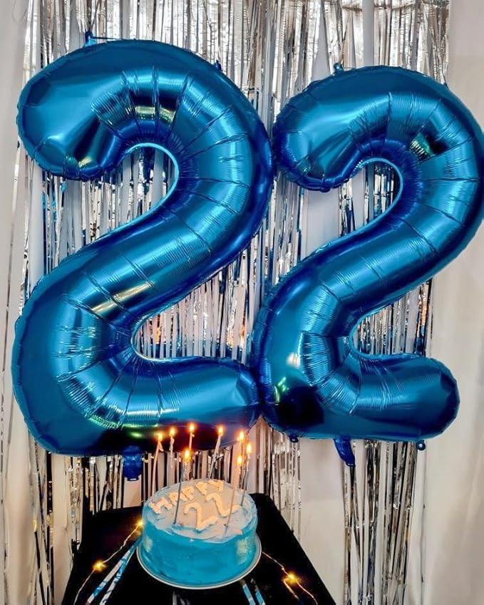 Balloon Number 10th Birthday Decorations, 40 Inch Big Foil Balloon for Men & Women, Dark Blue Number Balloons for Wedding Memorial Day Birthday Aniversarry Supplies