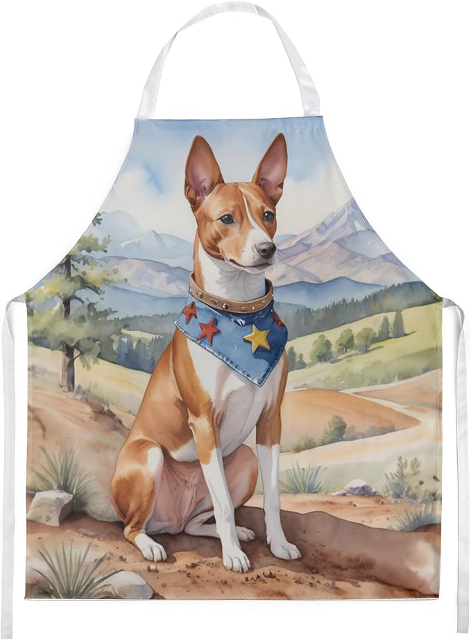 Caroline's Treasures Basenji Cowboy Welcome Apron Cooking Kitchen Server Baking Crafts Gardening for Adult Women Men, Unisex, Large, Multicolor