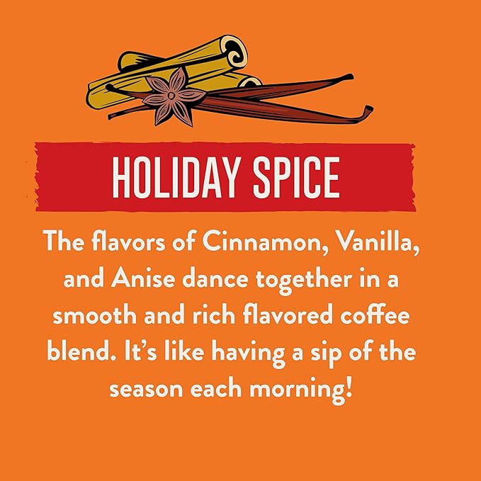 Two Rivers Coffee Holiday Spice Flavored Ground Coffee, Perfectly Balanced, Always Smooth, Made with 100% Arabica Beans - Flavor Enhanced, 10 Ounce Bag