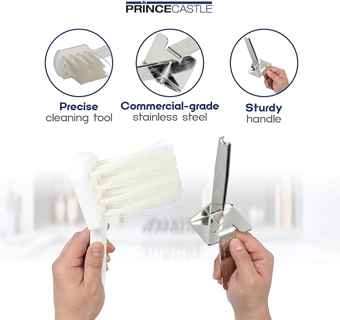 Prince Castle Saber King Cleaning Kit - White Brush - Parts Cleaning Brush for Vegetable Chopper Blade and Kitchen Chopper for Dicing Vegetables and More