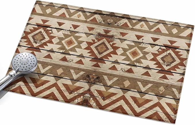 Area Rug 2x3ft, Rustic Aztec Style Pattern Washable Rugs for Living Room Bedroom, Southwestern Geometric Art Soft Non-Slip Area Rugs Rectangle Floor Carpet for Dining Room