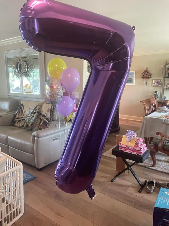 Balloon Numbers 40 Inch, 17 Balloons for Birthday Party, Purple Number Balloons for 17 71 Wedding Anniversaries Party Birthday