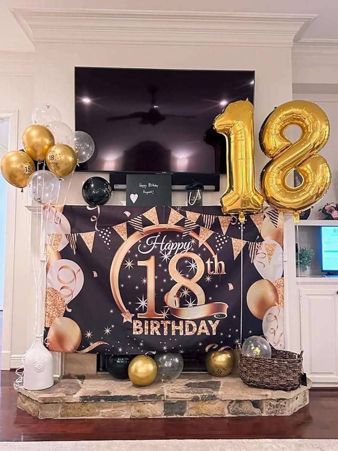 Number 18 Balloon, 18 Balloons for Birthday Party, 40 Inch 81 Number Balloons, Gold Digital Balloons for Adult Ceremony Wedding Anniversaries Party