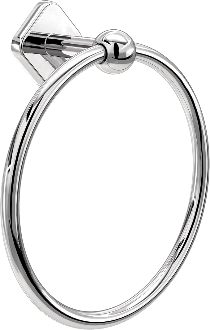 Franklin Brass Gainesville (1-Pack) Hand Towel Holder Polished Chrome Towel Racks for Bathroom Wall Round Towel Ring Holder for Bath Towel Hanger for Kitchen, Bathroom Accessories GNV46-PC