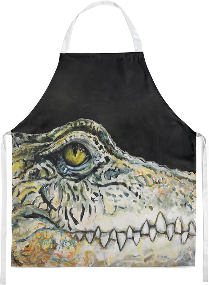 Caroline's Treasures Bite Me Alligator Apron Cooking Kitchen Server Baking Crafts Gardening for Adult Women Men, Unisex, Large, Multicolor