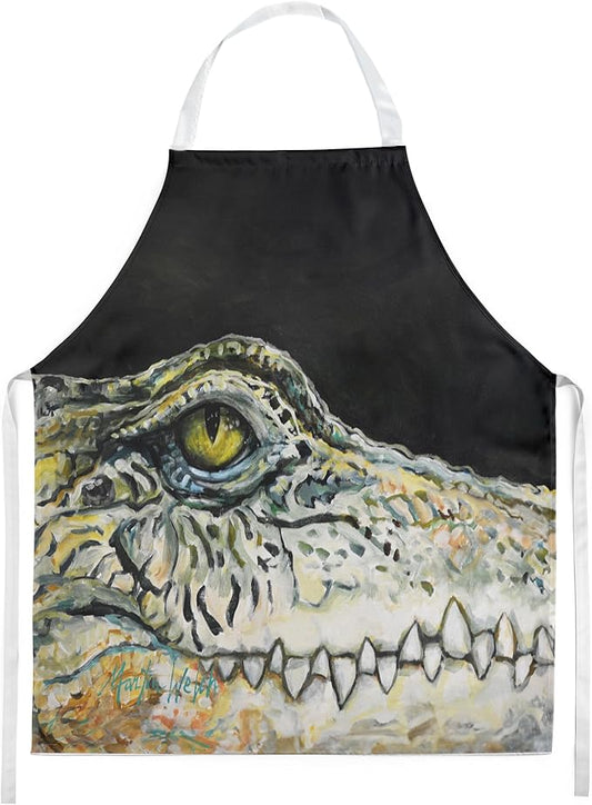 Caroline's Treasures Bite Me Alligator Apron Cooking Kitchen Server Baking Crafts Gardening for Adult Women Men, Unisex, Large, Multicolor