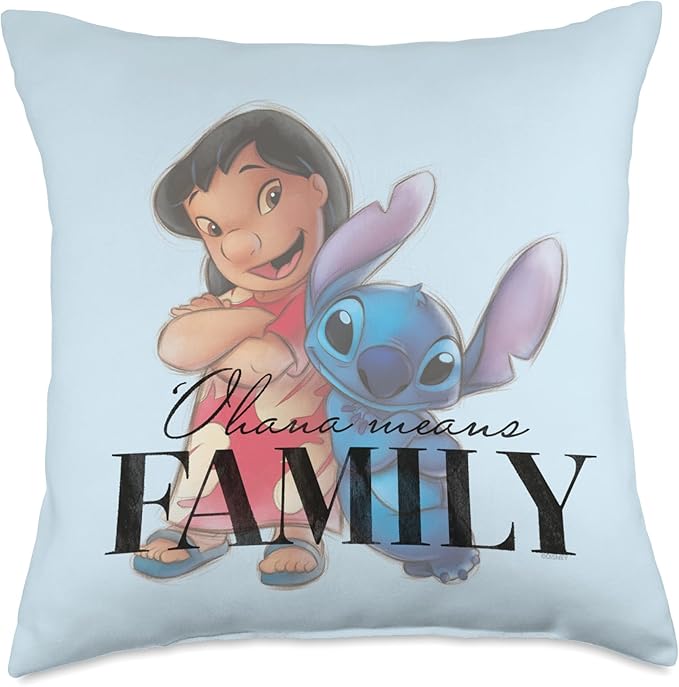 Disney 100 Anniversary Lilo & Stitch D100 Quote ‘Ohana Throw Pillow