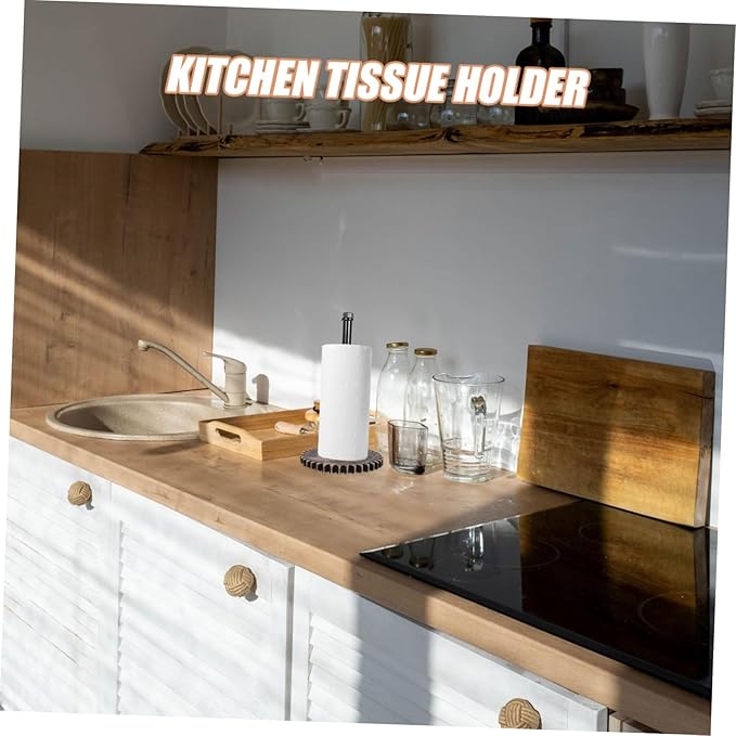 Tofficu Rustic Industrial Black Iron Paper Towel Holder Vintage Pipe Design for Kitchen Bathroom and Restaurant Easy Installation Compact Space-Saving Storage