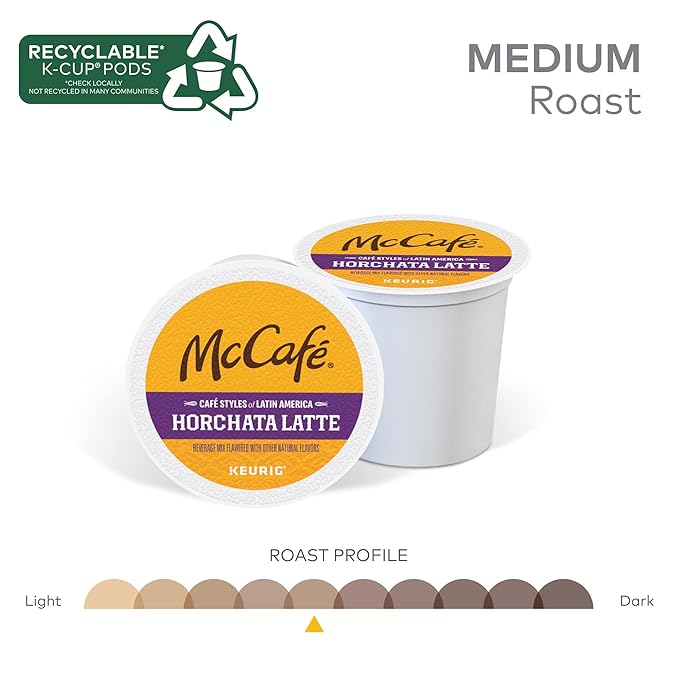 McCafe Cafe Styles of Latin America Horchata Latte, Keurig Single Serve K-Cup Coffee Pods, 20 Count (Pack of 1)
