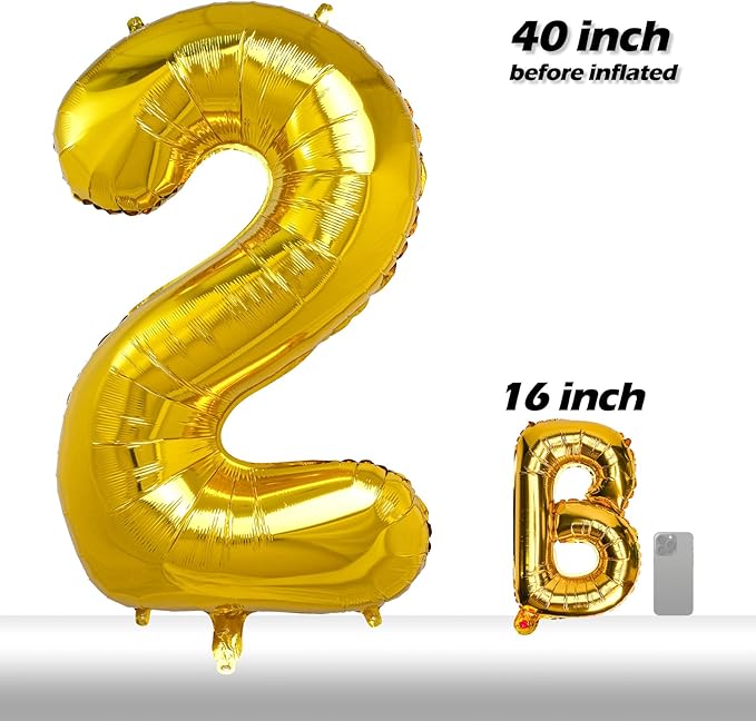 40 Inch 2026 Pack of 4 Gold Big Helium Foil Balloon Numbers Large Mylar Number for Christmas New Year's Eve Party Graduation Birthday