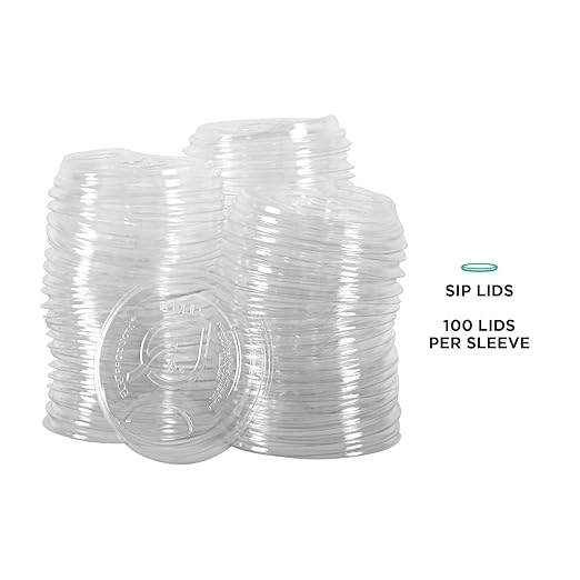 Eco-Products GreenStripe Compostable Paper Cup Sip Lids, Case of 1000, Fits 12-22oz Cups, Made from PLA Renewable Plant Based Plastic, ASTM Compliant, BPI-Certified