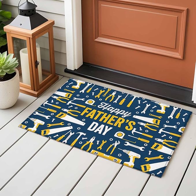 Father's Day Rectangle Rug 2x3 ft Hand Tools Workshop Equipment Soft Area Rug for Living Room Washable Non-Slip Carpet Indoor Mat for Bedroom Dining Room Holiday Decor