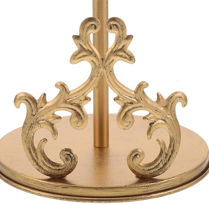 VALICLUD Freestanding Paper Towel Holder Countertop with Weighted Iron Base and Crystal Ball Accent, Retro Kitchen Paper Towels Rack for Dining Room and Home Organization