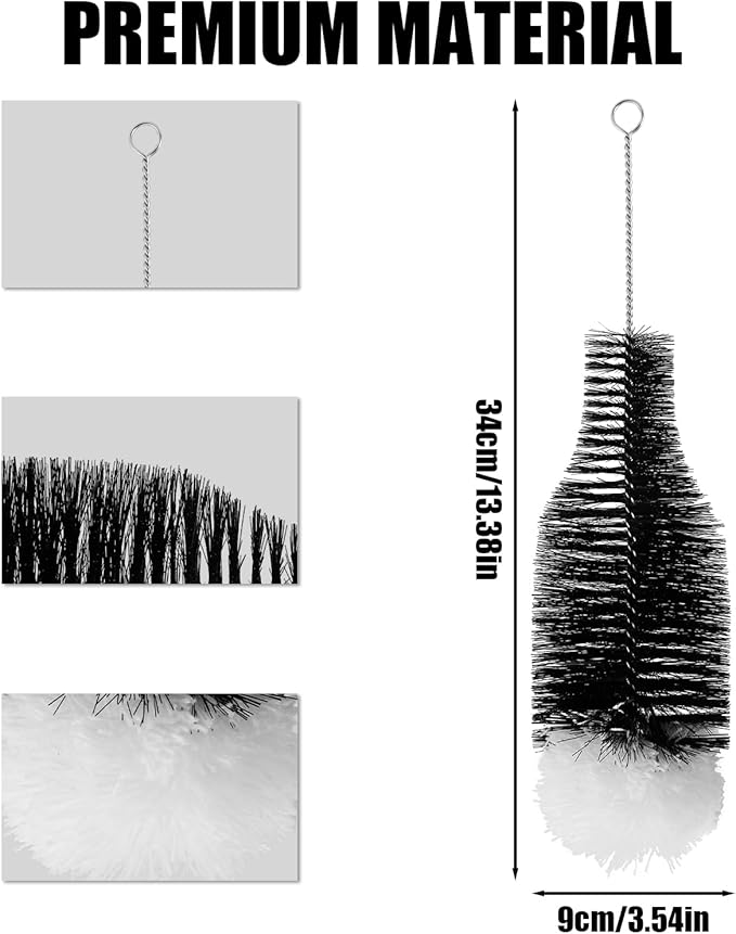 Bottle Brush for Sodastream Bottle, Soda Bottle Cleaning Brush with Gentle & Anti-Scratch Bristles Bottle Cleaner Bottle Washing Brush for Soda Bottles