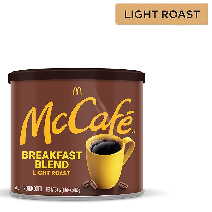 McCafe Breakfast Blend,Light Roast Ground Coffee,30 oz Canister,(Pack of 2)