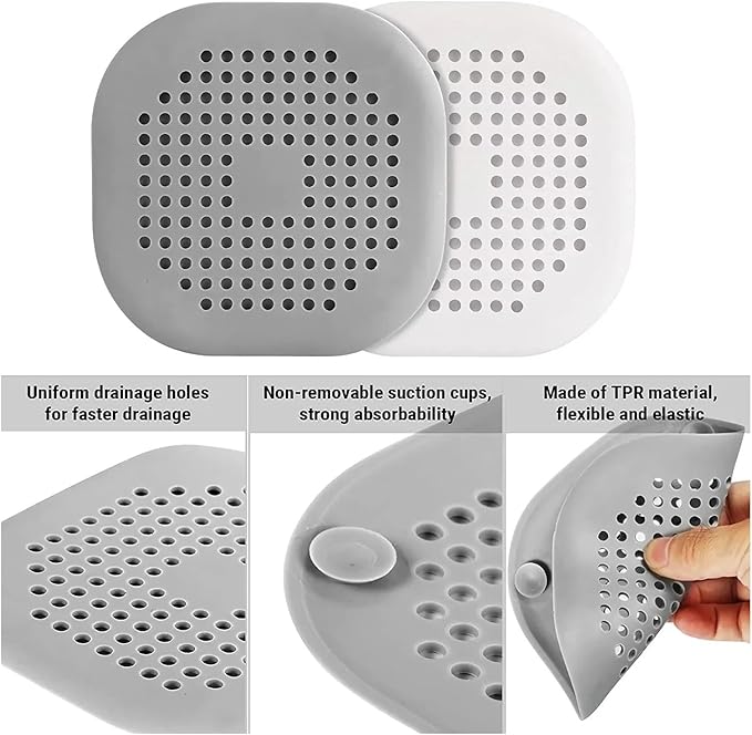 5/1x Hair Catcher Filter Sink Anti-Blocking Strainer Kitchen Bathroom Bathtub Shower Sewer Filters Floor Silicone Stopper Covers(White)