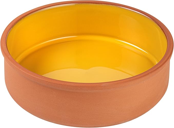 Restaurantware-Terra Tek 34 Ounce Terracotta Cazuelas, 2 Yellow Glazed Clay Pots For Cooking - Oven-Ready, Microwavable, Terracotta Serving Pots, Dishwashable, For Cooking And Serving