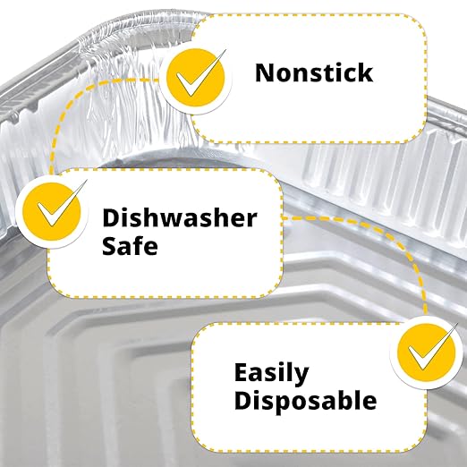 IDL Packaging Half-Size Aluminum Steam Table Pans - Medium, 13" x 11" x 2" (pack of 10) - Disposable Foil Pan for Grilling, Roasting, BBQ, Cooking, Baking, Freezing