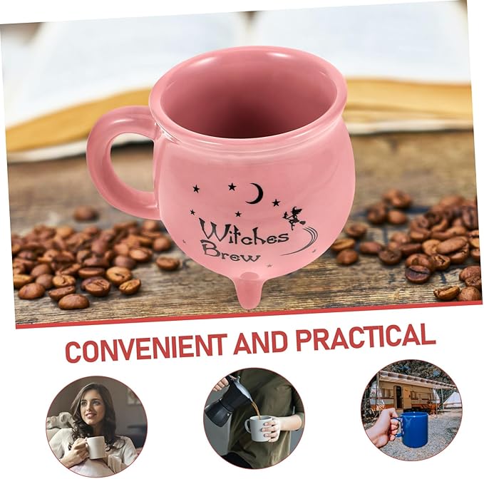 Didiseaon Ceramic Cauldron Mug for Halloween Unique Witch Mug for Drinks Spooky Decorative Cup for Home Office Cafe for Friends
