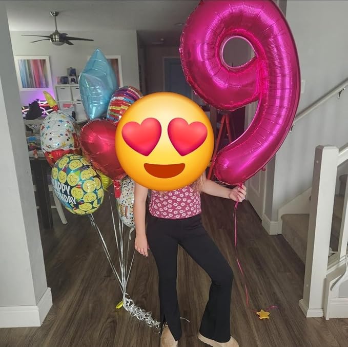 9Th Birthday Decorations Number Balloons 9, Happy Birthday Decoration for 9th, Hot Pink Balloon Numbers 40 Inch for Girls Boys Women Men Engagement, Bridal Shower Party