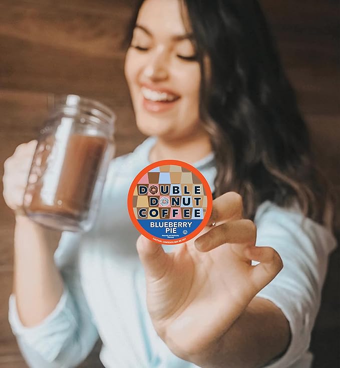 Double Donut Coffee Blueberry Flavored Coffee in Single Serve Pods, Iced or Hot, Keurig K-Cups, 48 Count by Double Donut