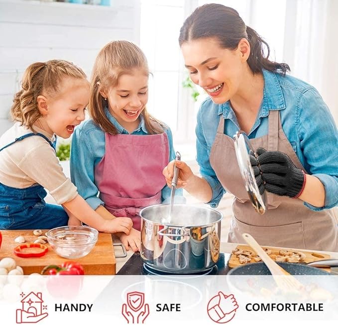 Killer's Instinct Outdoors 1 Pair Heat Resistant Gloves Oven Gloves Heat Resistant with Fingers Gloves Double Oven Mitt Set