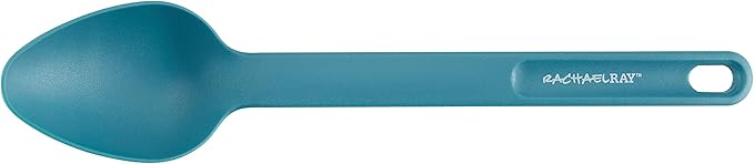 Rachael Ray 47564 Cucina Nylon Nonstick Utensils/Fish Turner, Spatula, Solid and Slotted Spoons, 4 Piece, Agave Blue